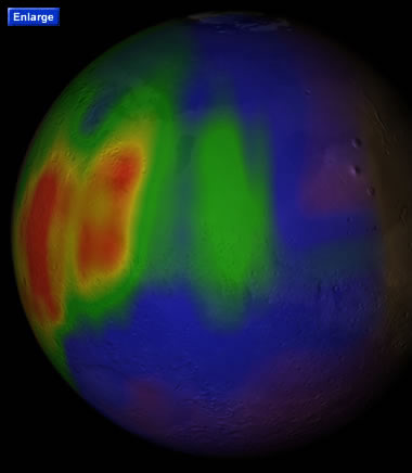 An image showing methane on planet Mars