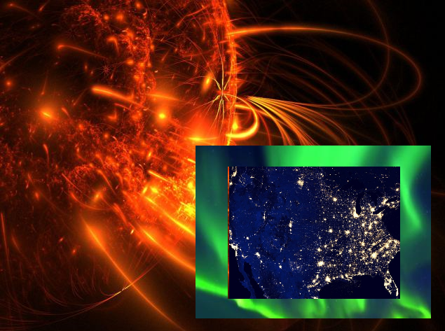 Image of sun and United States from space